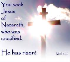 Mark 16 cross risen