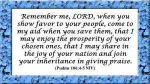 Psalm 106 remember me