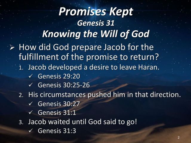 Genesis 31 knowing the will of God