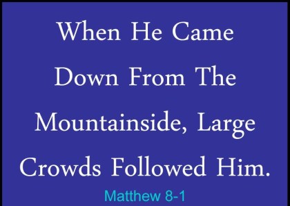Matthew 8 crowds followed